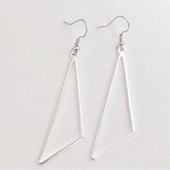New Triangle Hoop Earrings Dangle Geometric Statement Unique Gifts Oversized Fun - Picture 3 of 8